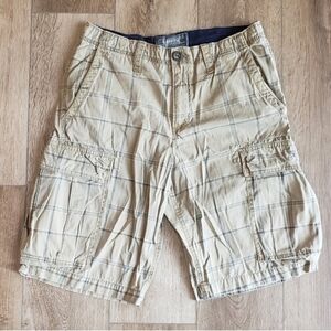 Griffith Mens 31W Plaid Cargo Utility Deep Pocket Shorts Cotton